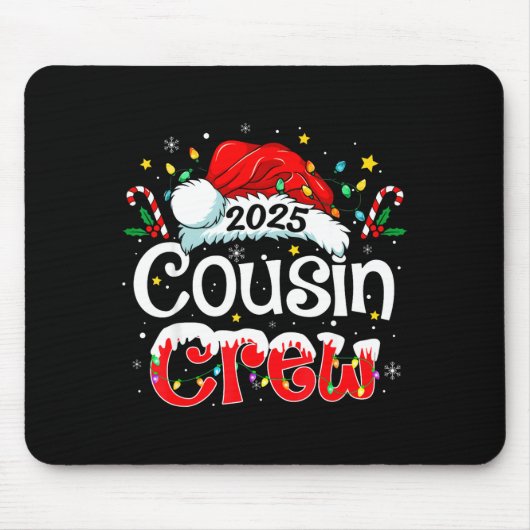 Cousin Crew Christmas Xmas Lights Family Matching  マウスパッド (正面)