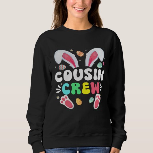 Cousin Crew Easter Bunny Family Matching Toddler B スウェットシャツ (正面)