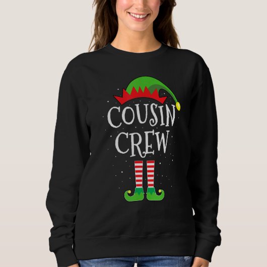 Cousin Crew Elf Cute Xmas Pajama Matching Party Ch スウェットシャツ (正面)