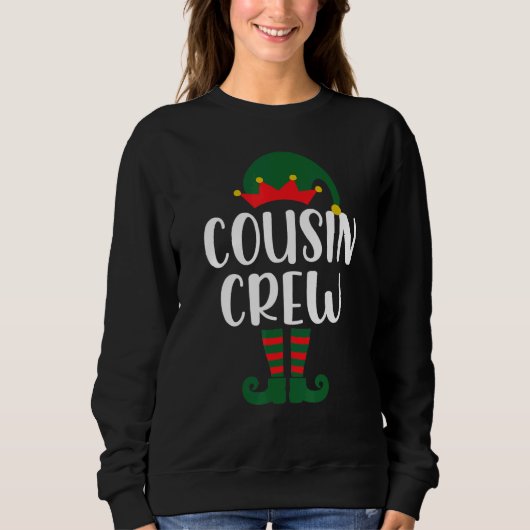Cousin Crew Elf Cute Xmas Pajama Matching Party Ch スウェットシャツ (正面)