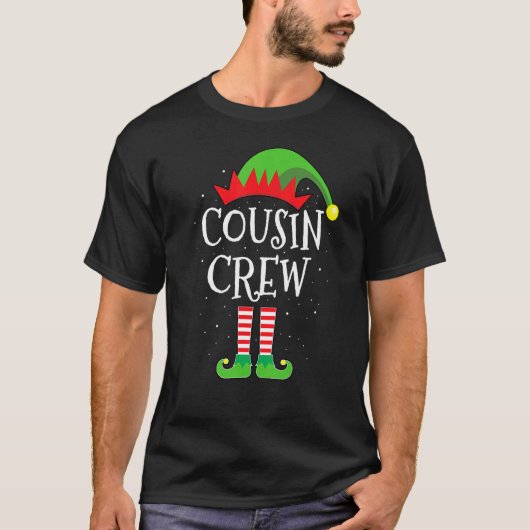 Cousin Crew Elf Cute Xmas Pajama Matching Party Ch Tシャツ (正面)
