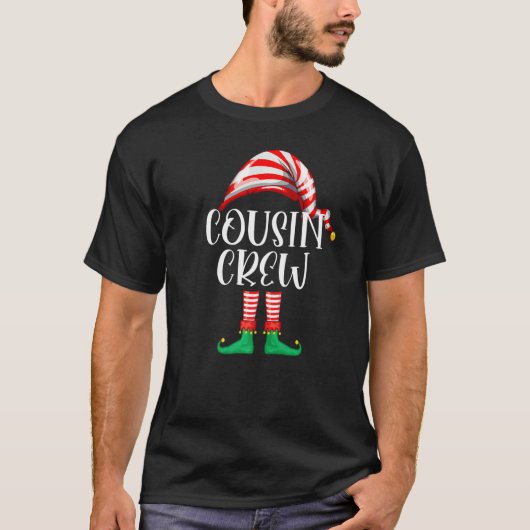Cousin Crew Elf Cute Xmas Pajama Matching Party Ch Tシャツ (正面)