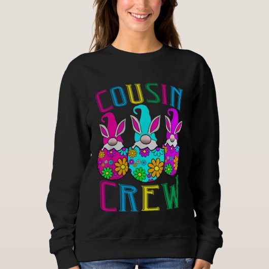 Cousin Crew Gonmes Love Cool Eggs Bunny Happy East スウェットシャツ (正面)