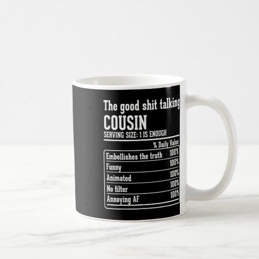 Cousin Crew Nutritional Facts The Good -talking Co コーヒーマグカップ (右)