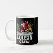 Cousin Crew Santa Elf Dabbing Matching Family Chri コーヒーマグカップ (左)