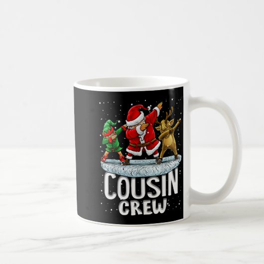 Cousin Crew Santa Elf Dabbing Matching Family Chri コーヒーマグカップ (右)