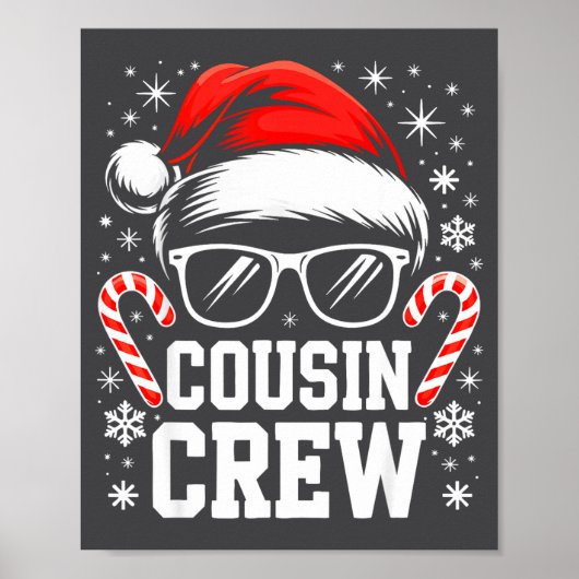 Cousin Crew Shirt Adults Kids Matching Christmas G ポスター (正面)