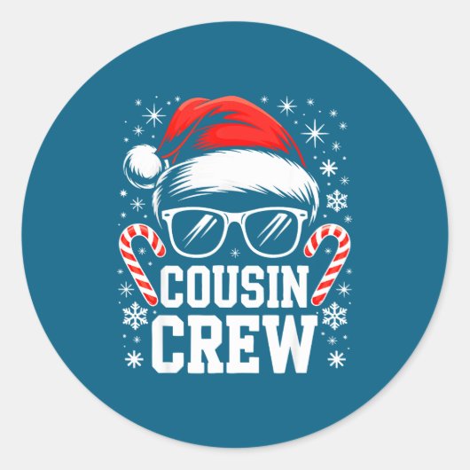 Cousin Crew Shirt Adults Kids Matching Christmas G ラウンドシール (正面)