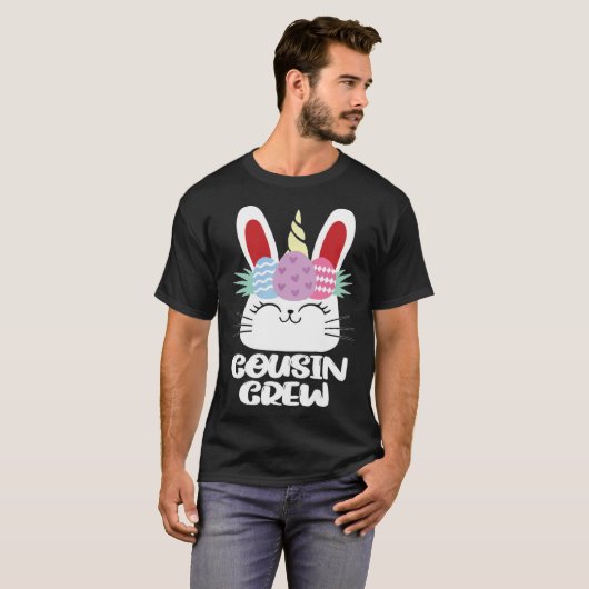 Cousin Crew Unicorn Bunny Easter Egg Hunt Costume  Tシャツ (正面フル)