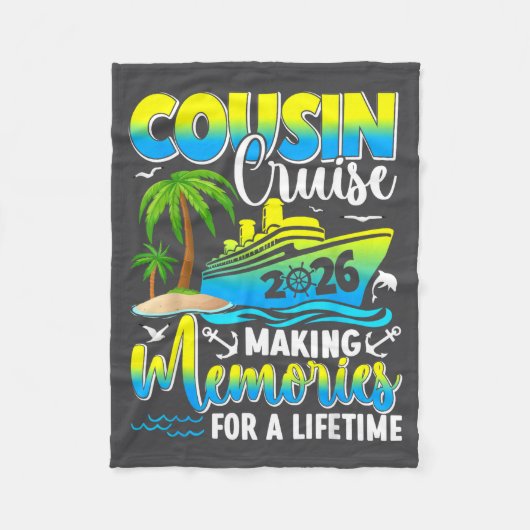 Cousin Cruise 2026 Summer Vacation Beach Family Tr フリースブランケット (正面)