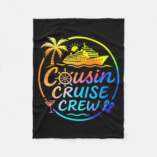 Cousin Cruise Crew Trocal Summer Vacation Matching フリースブランケット (正面)