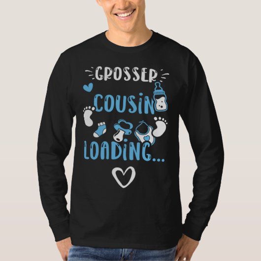 Cousin Großer Cousin Loading   Baby Boy Sayings Tシャツ (正面)