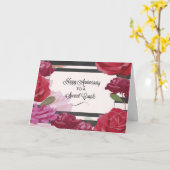 Cousin & Husband Wedding Anniversary Rose カード (黄色い花)