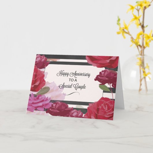 Cousin & Husband Wedding Anniversary Rose カード (黄色い花)