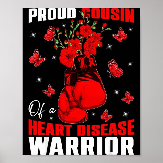 Cousin Of A Heart Warrior Heart Disease Awareness ポスター (正面)