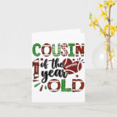 Cousin Of The 1 Year Old Football 1st Birthday Boy カード (黄色い花)