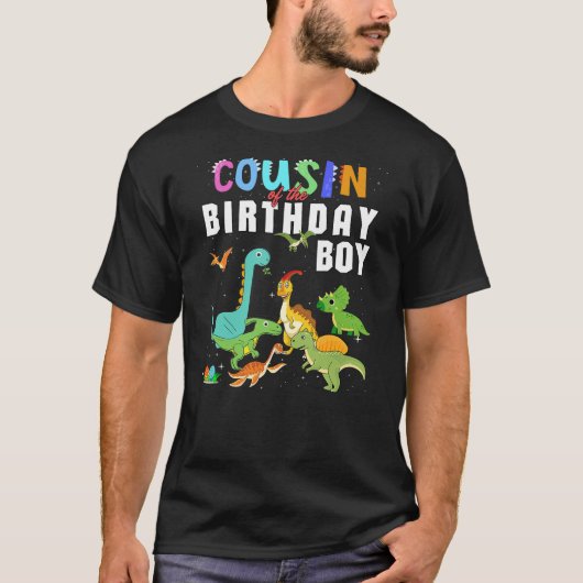 Cousin Of The Birthday Boy Dinosaur T-Rex Matching Tシャツ (正面)