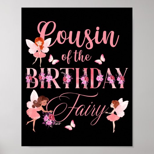 Cousin Of The Birthday Fairy First Birthday Family ポスター (正面)
