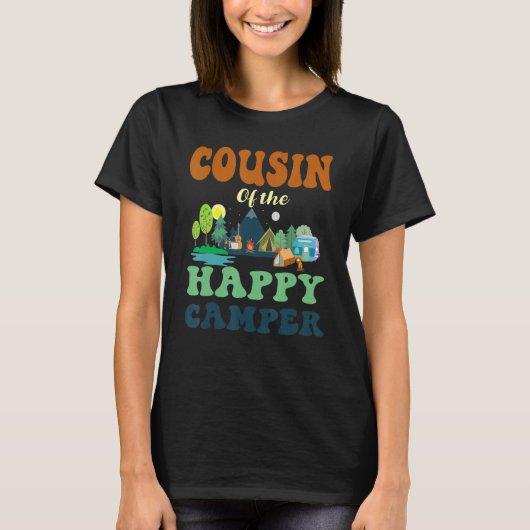 Cousin Of The Happy Camper Men 1st Bday Camping Tr Tシャツ (正面)