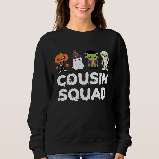 Cousin Squad Crew Boys Girls Kids Halloween Matchi スウェットシャツ (正面)