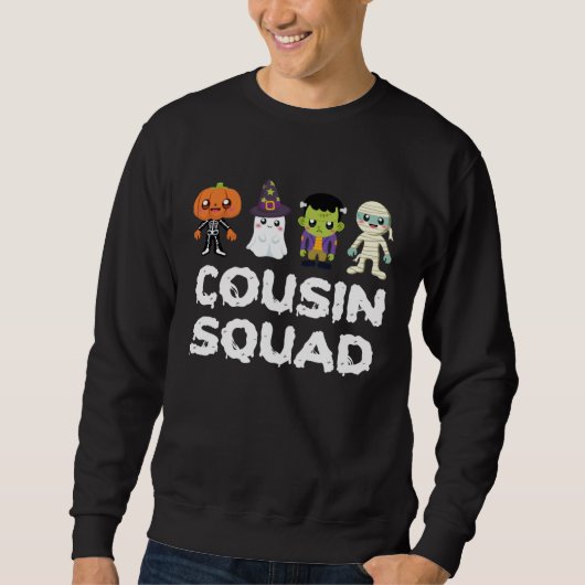 Cousin Squad Crew Boys Girls Kids Halloween Matchi スウェットシャツ (正面)