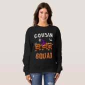 Cousin Squad Halloween Three Dabbing Scary Pumpkin スウェットシャツ (正面フル)