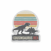 Cousinsaurus Rex Funny Dinosaur Vintage Shirt Desi シール (正面)
