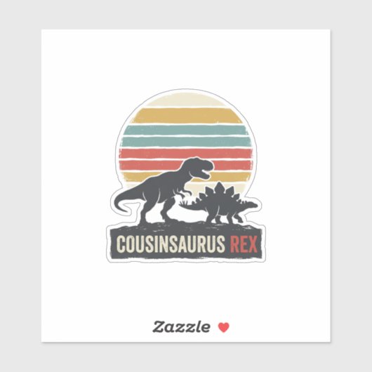 Cousinsaurus Rex Funny Dinosaur Vintage Shirt Desi シール (シート)