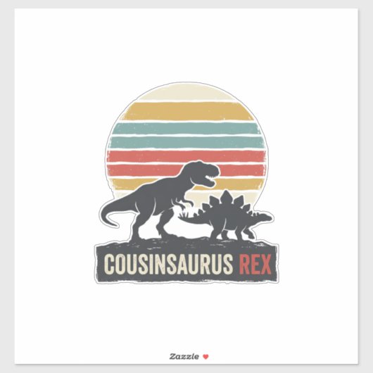 Cousinsaurus Rex Funny Dinosaur Vintage Shirt Desi シール (シート)