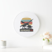 Cousinsaurus Rex Funny Dinosaur Vintage Shirt Desi ラージ壁時計 (ホーム)