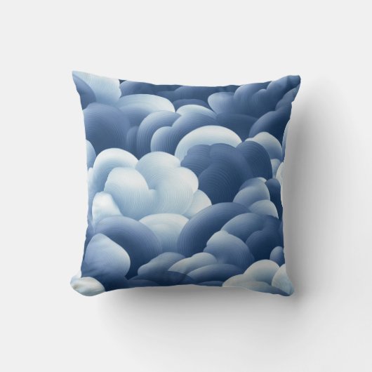 Coussin art abstrait bleu クッション (正面)