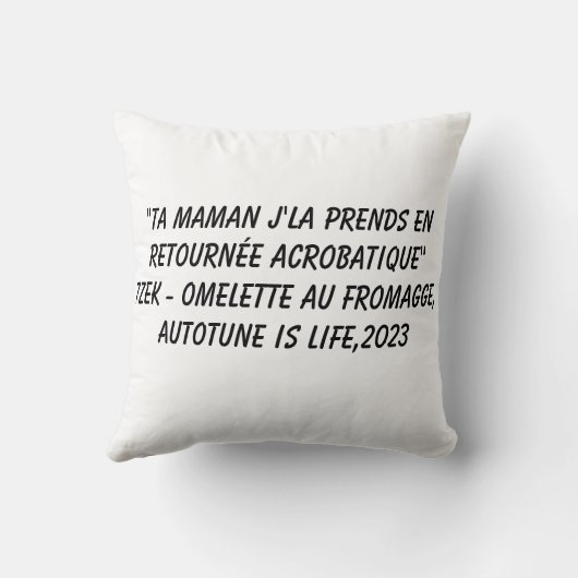 Coussin Autotune is life édition 7ZEK TA MAMAN クッション (裏面)