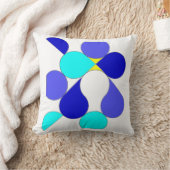 Coussin avec motif géométrique bleu et jaune クッション (ブランケット)
