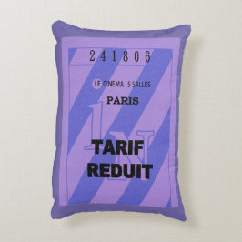 Coussin avec ticket de cinéma vintage de Paris アクセントクッション