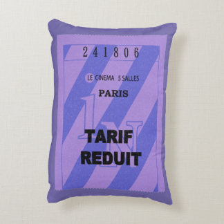Coussin avec ticket de cinéma vintage de Paris アクセントクッション