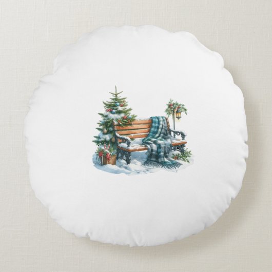 coussin banc d'hiver ラウンドクッション (正面)