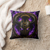 Coussin Black Horn – Casque Viking Noir & Énergie クッション (ブランケット)