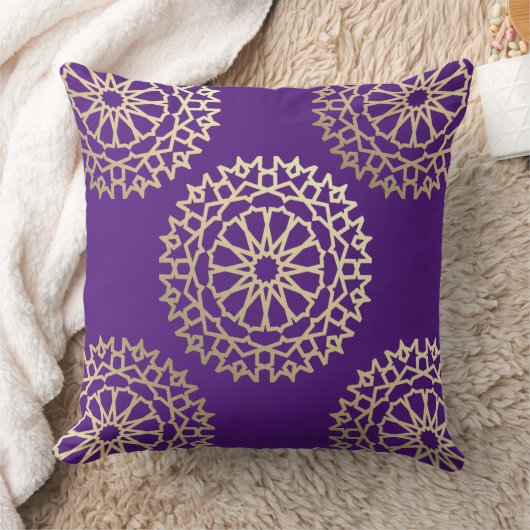 Coussin Bohême chic violet クッション (ブランケット)