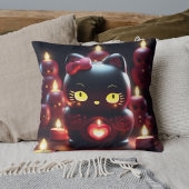Coussin bougie romantique obscur Dark Kitty noir クッション