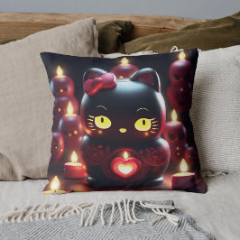 Coussin bougie romantique obscur Dark Kitty noir クッション