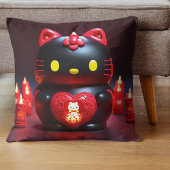 Coussin bougie romantique obscur Dark Kitty noir クッション