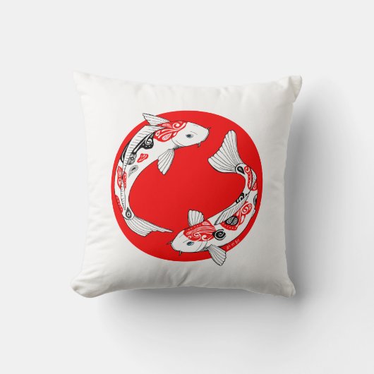 Coussin carpe koi Japon Pillow koi Japan クッション (正面)