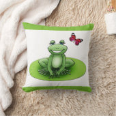 Coussin carré "Froggy la grenouille", vert pomme クッション (ブランケット)