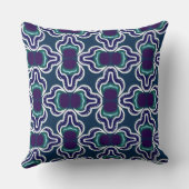 Coussin carré Jimette Design bleu et blanc クッション (裏面)