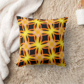 Coussin carré Jimette Design jaune orange et noir クッション (ブランケット)