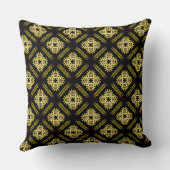 Coussin carré Jimette Design jaune sur noir. クッション (裏面)