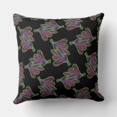 Coussin carré Jimette Design rose sur noir. クッション (裏面)