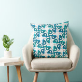 Coussin carré Jimette Design turquoise et blanc クッション (椅子)