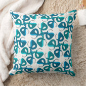 Coussin carré Jimette Design turquoise et blanc クッション (ブランケット)
