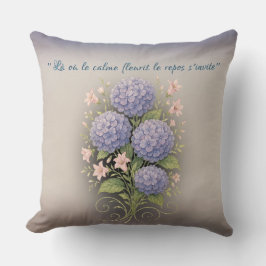 coussin carré '' là où le calme fleurit クッション